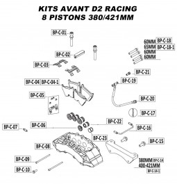 Pièces Détachées pour Kits Avant - 8 Pistons 380 & 421 mm