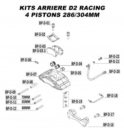 Pièces Détachées pour Kits Arrière - 4 Pistons 286 & 304 mm