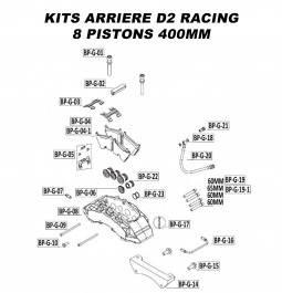 Pièces Détachées pour Kits Arrière - 8 Pistons 400 mm