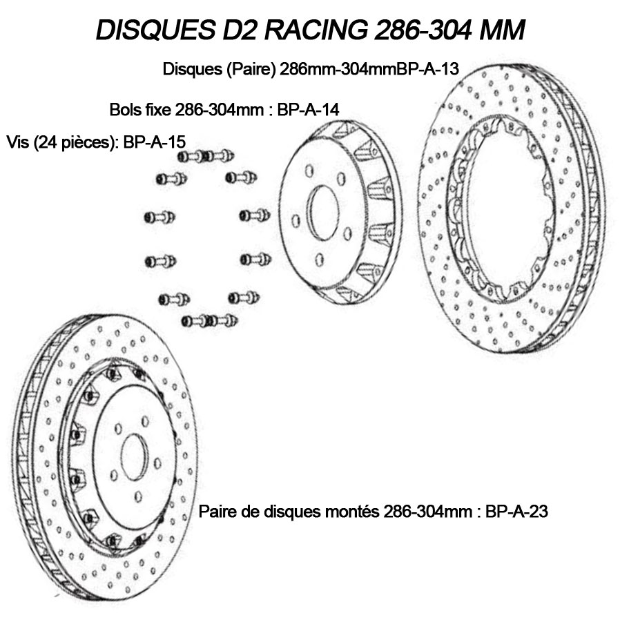 DISQUES D2 RACING 286-304mm